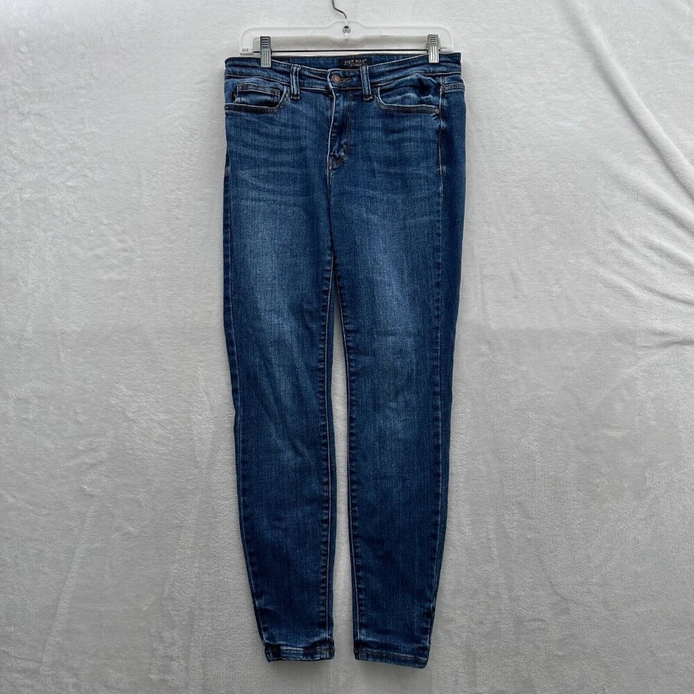 Judy Blue Jeans Womens 7/28 (30x27) Blue Skinny Fit Stretch Whisker Mid Rise